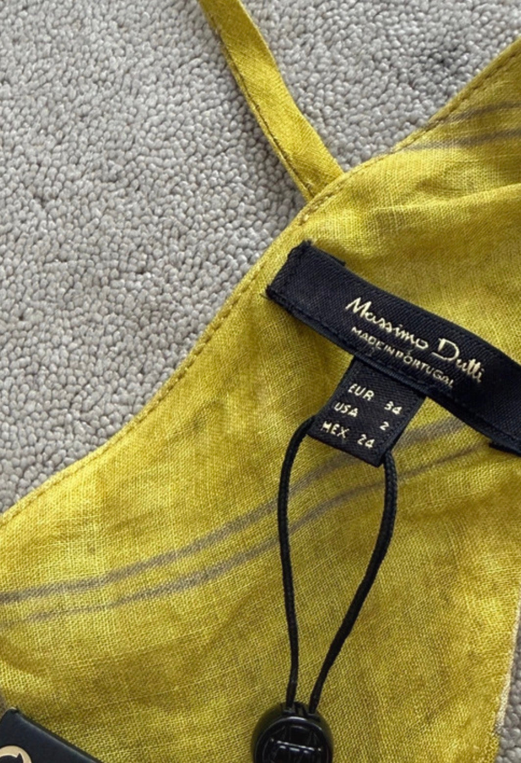 robe massimo dutti vert olive 100% ramie taille XS robe viral massimo dutti bohème