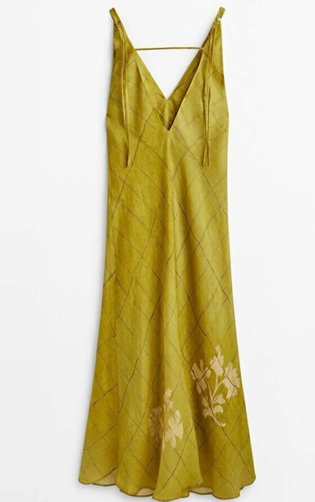 robe massimo dutti vert olive 100% ramie taille XS robe viral massimo dutti bohème