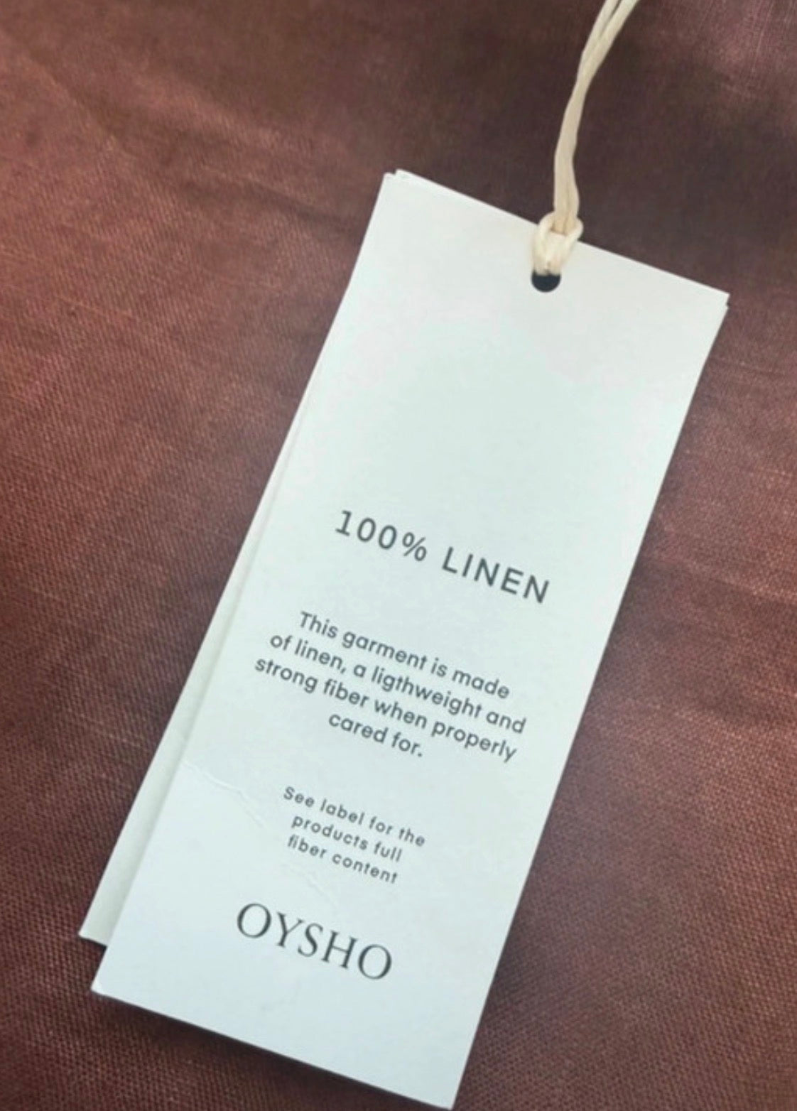 pantalon mini jupe oysho taille XS 100% lin marron