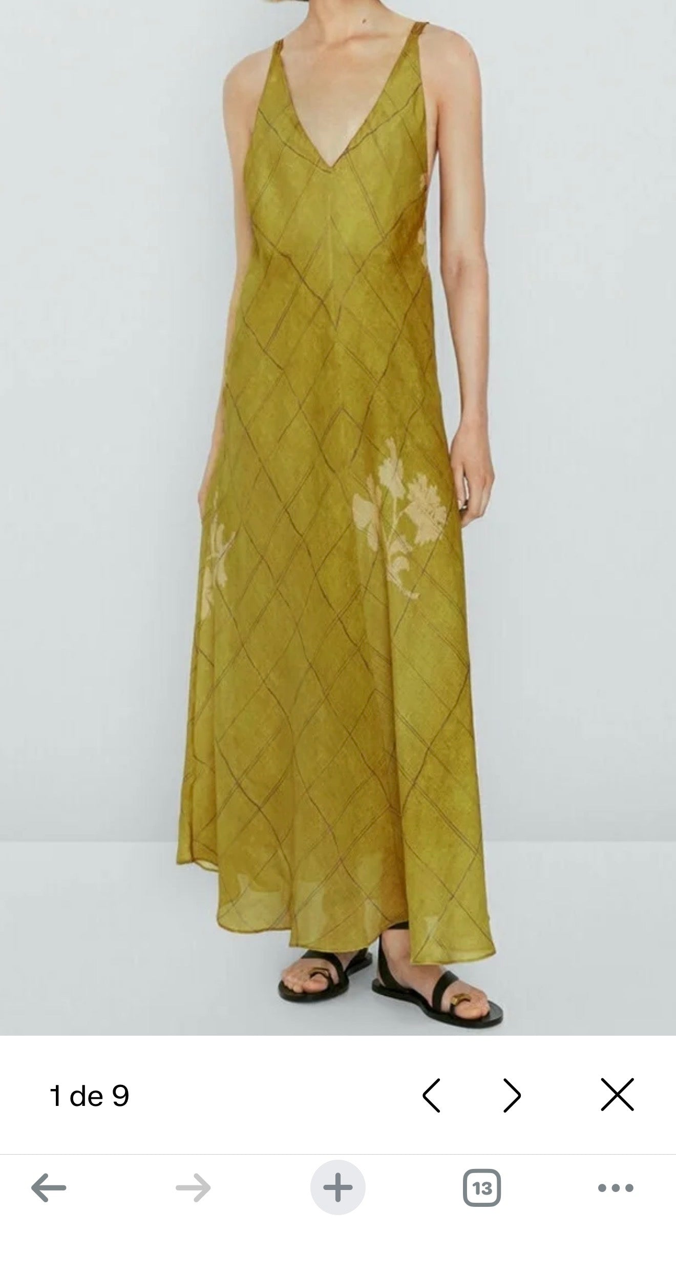 robe massimo dutti vert olive 100% ramie taille XS robe viral massimo dutti bohème