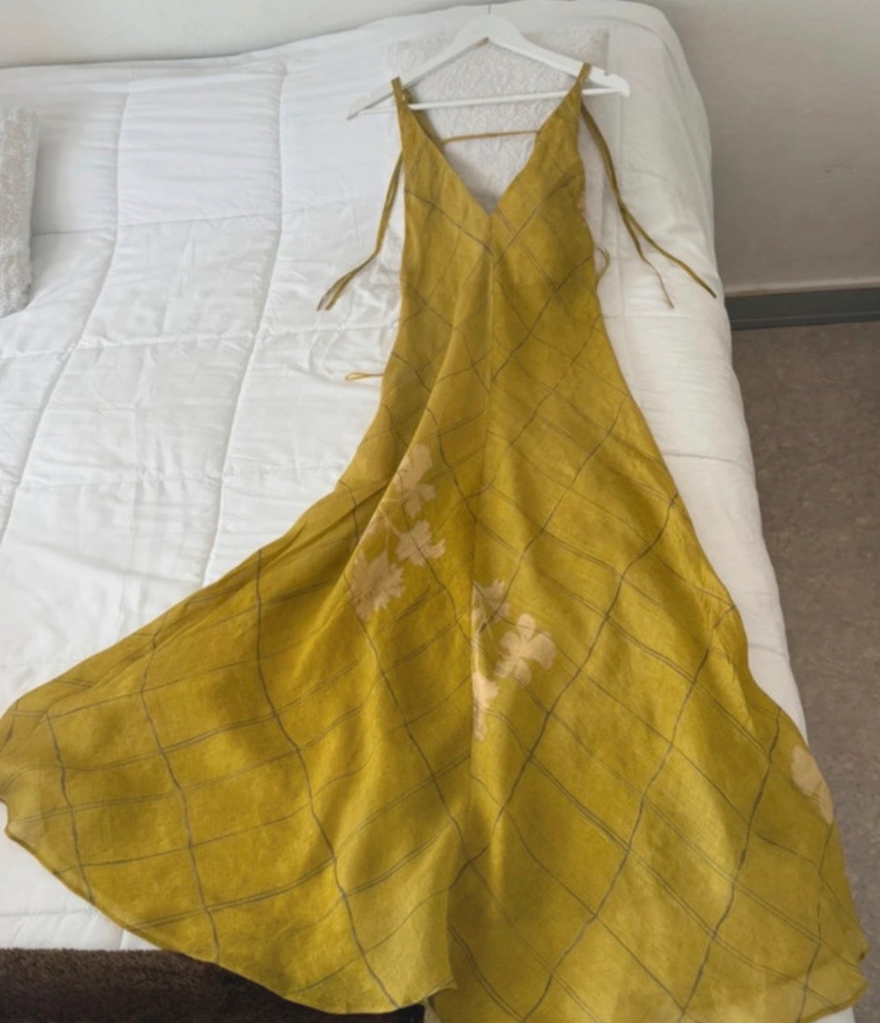 robe massimo dutti vert olive 100% ramie taille XS robe viral massimo dutti bohème